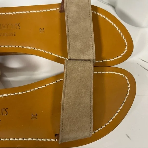 K. Jacques St. Tropez Women’s Strappy Platform Sandal Beige Suede Staps Size 7.5 - Picture 11 of 11